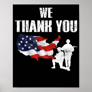 Póster Gracias Día De La Conmemoración Veteranos Militare