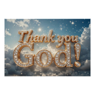 Póster Gracias Dios, una gratitud divina radiante
