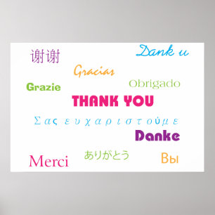 Póster Gracias en muchos idiomas Poster