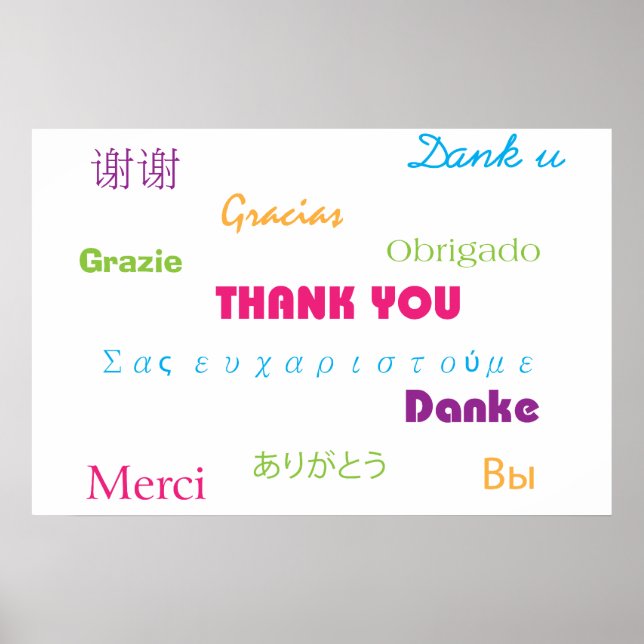 Póster Gracias en muchos idiomas Poster (Frente)