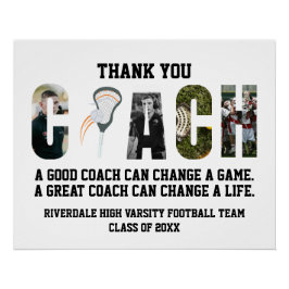Póster Gracias Entrenador de Lacrosse