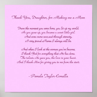 Póster Gracias, hija, por hacerme mamá, de...