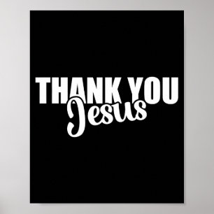 Póster Gracias Jesús Biblia Cristiana Basada en la Fe Eva