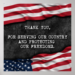 Póster Gracias los veteranos