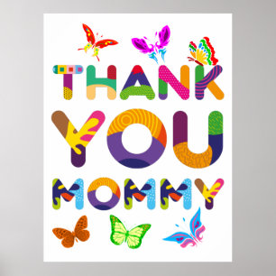 Póster Gracias mamá Colorful