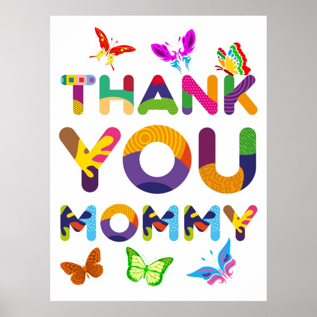Póster Gracias mamá Colorful (Frente)