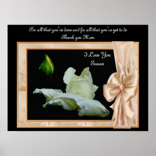 Póster Gracias Mamá Rosebud Poster personalizado