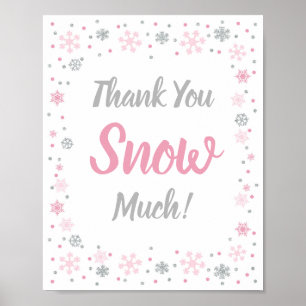 Póster Gracias Nieve Mucho Rótulo Favor del Invierno
