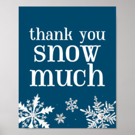 Póster Gracias Nieve Mucho Rótulo Fiesta De Snowflake