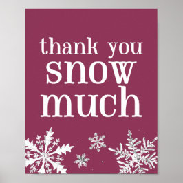Póster Gracias Nieve Mucho Rótulo Fiesta De Snowflake