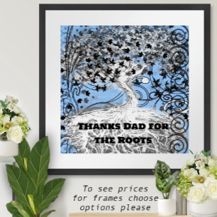 Póster Gracias papá por las raíces