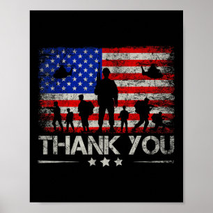 Póster Gracias Patriótico Memorial Day 4 De Julio Usa F