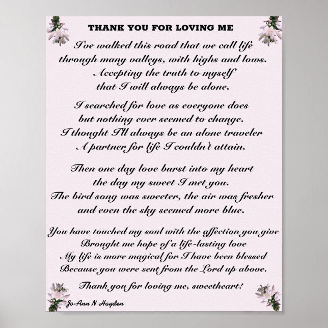 PÓSTER GRACIAS POR AMARME POSTER (Frente)