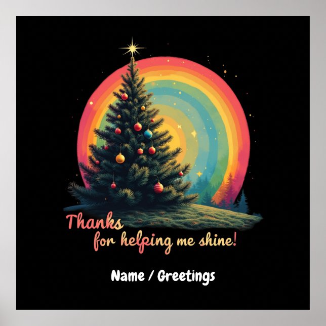 Póster Gracias por ayudarme a brillar por su gratitud (Frente)