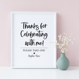 Póster Gracias por celebrar mi Rótulo