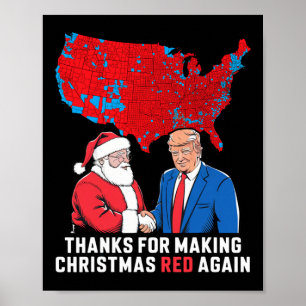 Póster Gracias Por Hacer Rojo A Los Navidades De Nuevo Tr