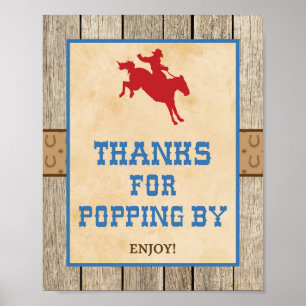 Póster Gracias por ir de compras por el Rótulo Fiesta Cow