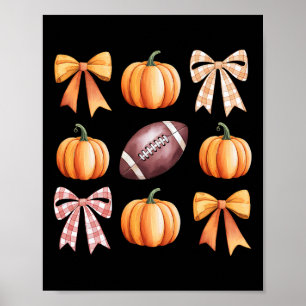 Póster Gracias por la Coqueta Retro Bow Calabaza American