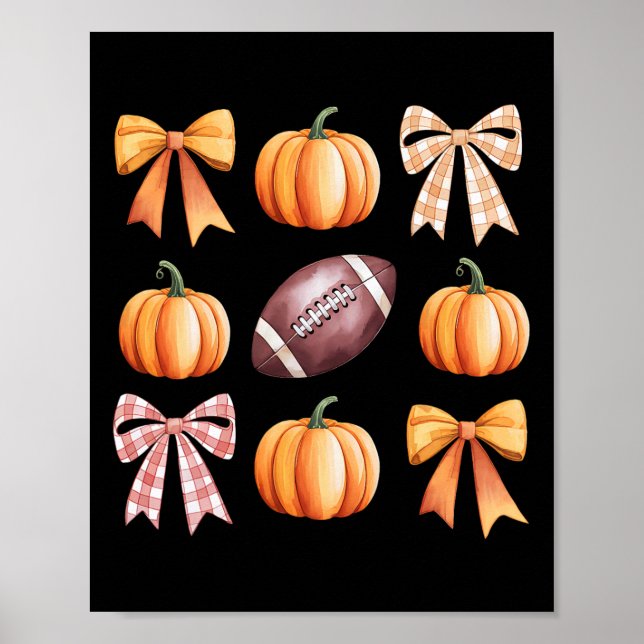 Póster Gracias por la Coqueta Retro Bow Calabaza American (Frente)