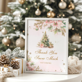 Póster Gracias por nevar mucho árbol de Navidad, bebé duc