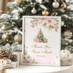 Póster Gracias por nevar mucho árbol de Navidad, bebé duc
