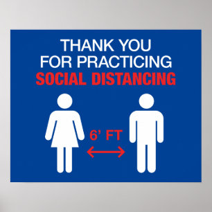Póster Gracias Por Practicar La Distancia Social