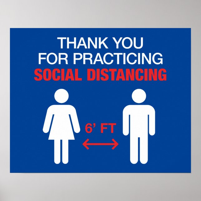 Póster Gracias Por Practicar La Distancia Social (Frente)
