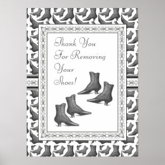 Póster Gracias por quitar tu Rótulo de zapatos