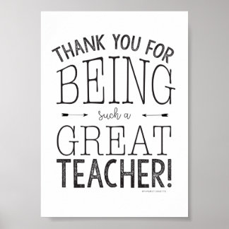 Póster Gracias Por Ser Un Gran Profesor.