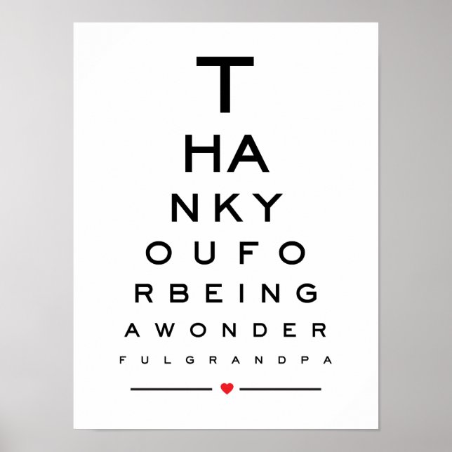Póster Gracias por ser un maravilloso gráfico de ojos par (Frente)