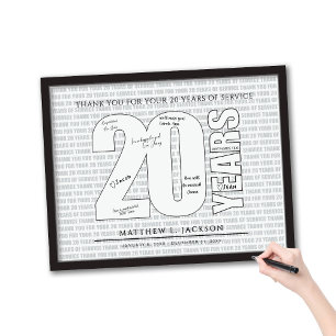 Póster Gracias por sus 20 Años de Servicio