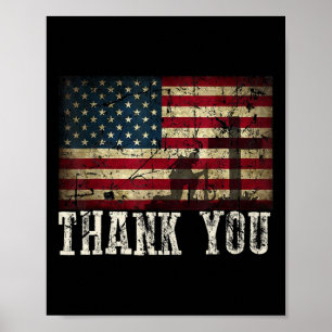Póster Gracias por sus servicios Patriótico - Veteranos D