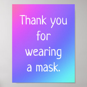 Póster Gracias por usar un Poster de máscara
