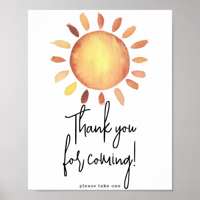 Póster Gracias por venir, Sol (Frente)