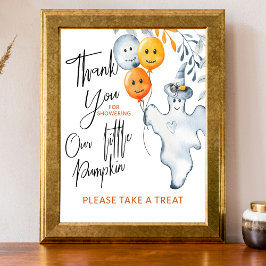 Póster Gracias Poster Baby Shower Favor de Halloween