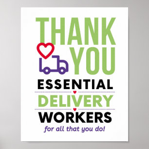 Póster Gracias Poster de Trabajadores Esenciales de Entre