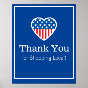 Póster Gracias Poster local patriótico de compras
