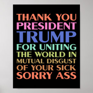 Póster Gracias Presidente Trump Por Unir Al Mundo - 