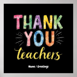Póster Gracias profesores y estudiantes regalo de graduac