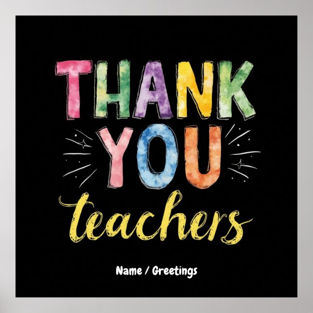 Póster Gracias profesores y estudiantes regalo de graduac (Frente)