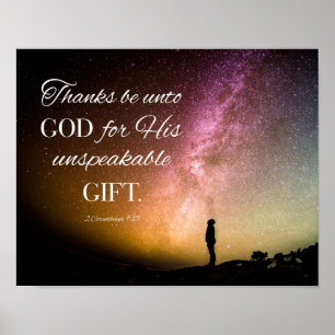 Póster Gracias sean dadas a Dios - 2 Cor. 9:15