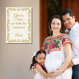 Póster Gracias Señor Spanish Blessings Prayer Gold