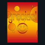 Póster Gracias! Spain Flag Colors Pop Art<br><div class="desc">A Spanish gift to say thank you: a pop art celebration of the Flag Colors of Spain.

Un Regalo español: decís gracias. El Arte Pop y los colores de la bandera España.</div>