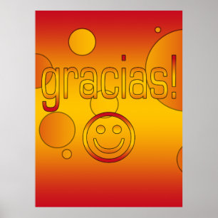 Póster Gracias! Spain Flag Colors Pop Art
