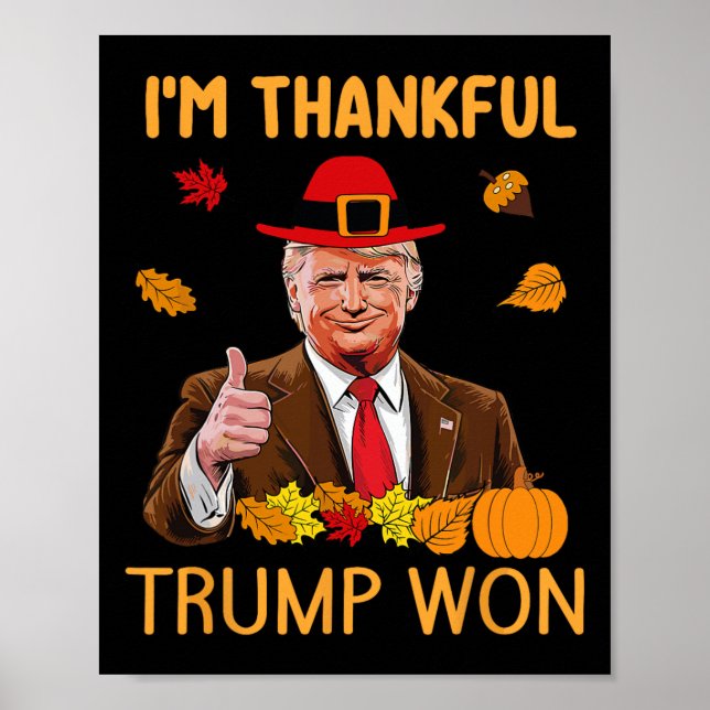 Póster Gracias Trump por el Día de Acción de Gracias 4 (Frente)