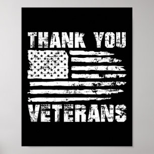 Póster Gracias veteranos Veteranos de la Bandera American