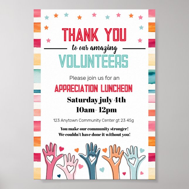 Póster Gracias voluntarios (Frente)