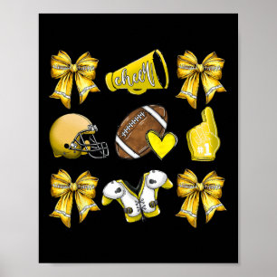 Póster Graciosa actriz amarilla Coquette Football Mom Gir