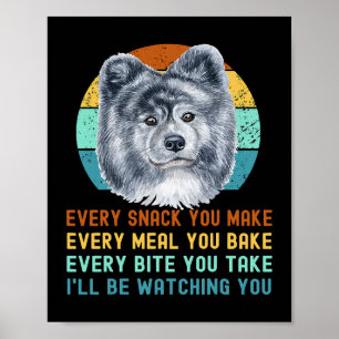 Póster Graciosa Akita Inu o Perro Kuma Inu Cada Snack y
