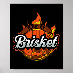 Póster Graciosa Barbeque Bbq Cuerpo Por Brisket Meat Smoa